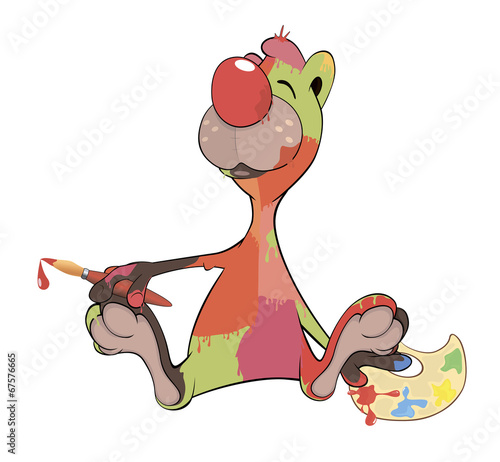 Vector: A bear the artist. Cartoon A bear the artist. Cartoon