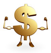 Dollar Character with body building pose Dollar Character with body building pose
