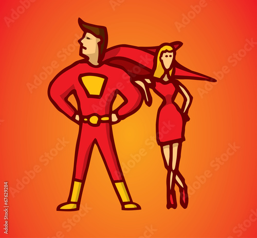 Vector: Behind every super hero there is a great woman Behind every super hero there is a great woman