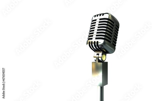 Illustration: Digitally generated retro chrome microphone Digitally generated retro chrome microphone
