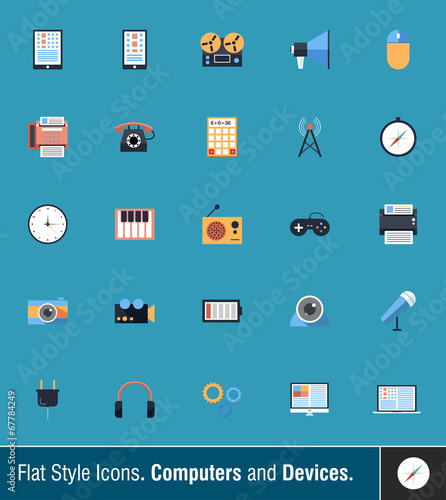 Vector: Flat Style Icons 1. Computers and Devices. Flat Style Icons 1. Computers and Devices.
