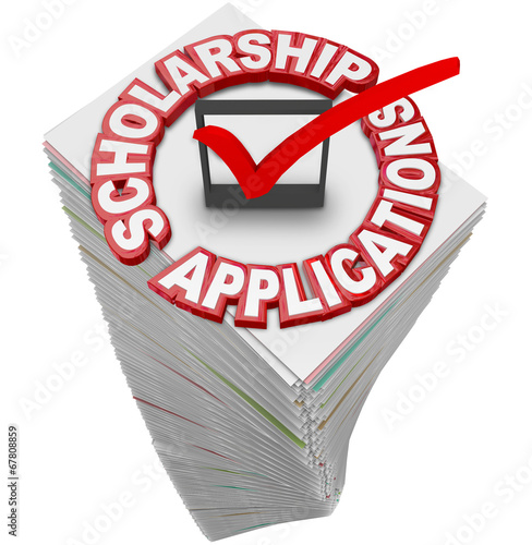 Illustration: Scholarship Applications College Financial Support Paperwork Sta Scholarship Applications College Financial Support Paperwork Sta