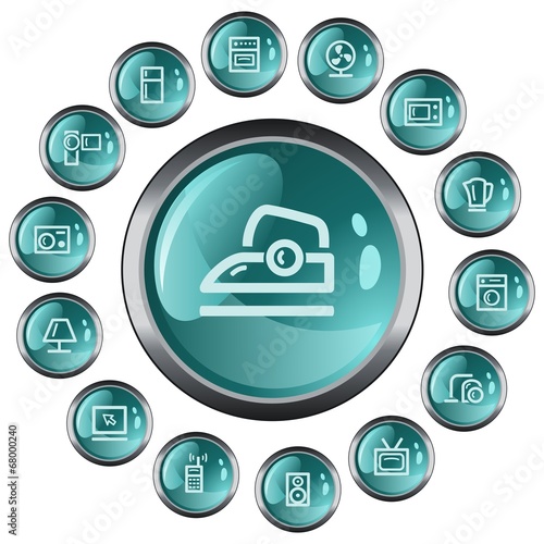 Vector: Home electronics button set Home electronics button set