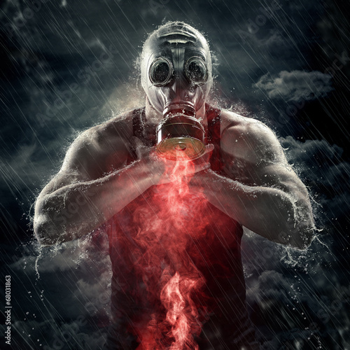 Photo: poisonous red smoke poisonous red smoke