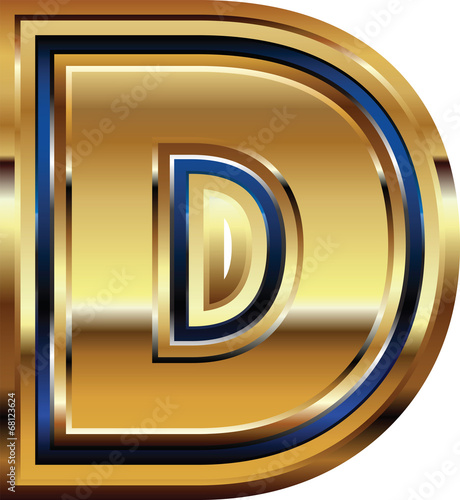 Vector: Golden Font Letter D Golden Font Letter D