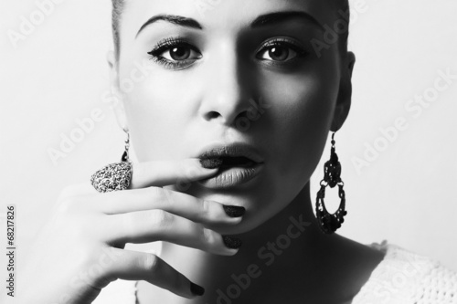 Photo: Beautiful Lovely Woman with Jewelry.Tender Beauty Girl.Manicure Beautiful Lovely Woman with Jewelry.Tender Beauty Girl.Manicure