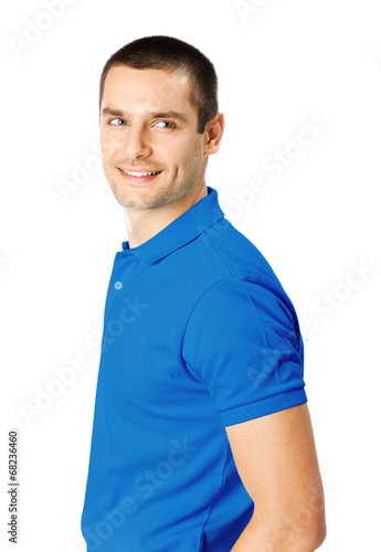 Photo: Portrait of happy smiling young man, isolated Portrait of happy smiling young man, isolated