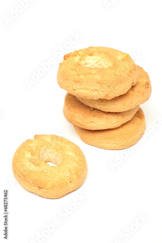 Photo: biscotti cotti al forno sfondo bianco biscotti cotti al forno sfondo bianco