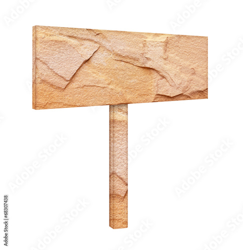 Photo: Sandstone sign isolated on white background. Sandstone sign isolated on white background.