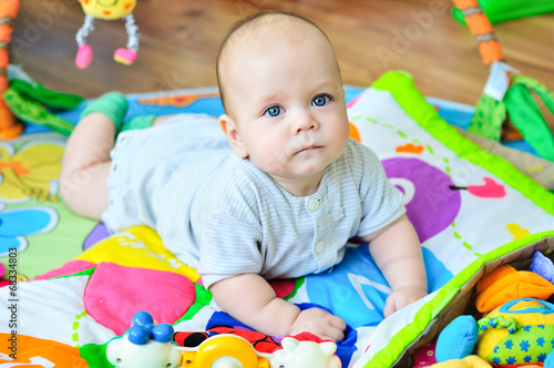 Photo: baby on the carpet baby on the carpet