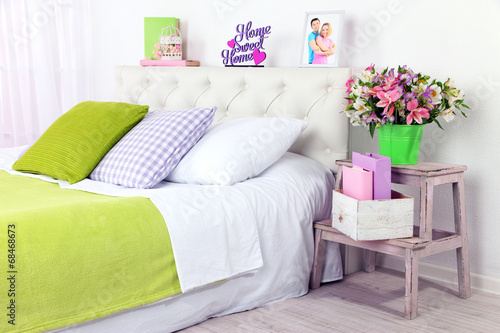 Photo: Comfortable soft bed in room Comfortable soft bed in room