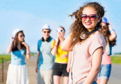 Photo: young woman with headphones young woman with headphones