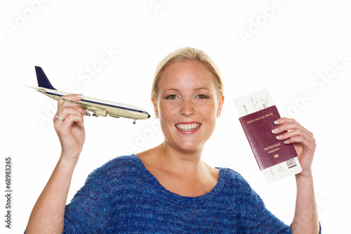 Photo: Frau mit Modellflugzeug Frau mit Modellflugzeug