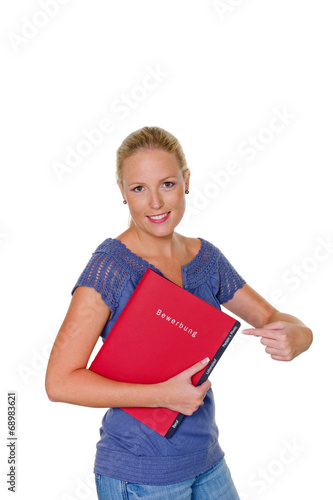 Photo: Frau mit Bewerbungsmappe Frau mit Bewerbungsmappe
