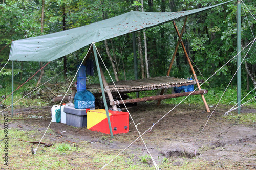 Photo: patrol corner in a scout camp of survival patrol corner in a scout camp of survival