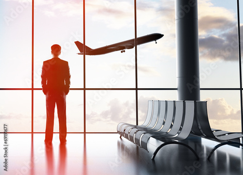 Photo: businessman in airport businessman in airport