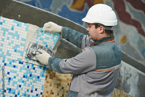 Photo: tilers at industrial floor tiling renovation tilers at industrial floor tiling renovation