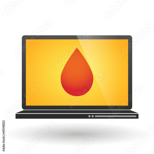 Vector: Laptop with a drop Laptop with a drop