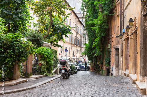 Old courtyard in Rome, Italy