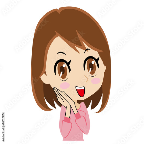 嬉しがる若い<em>女性</em> by <em>深泽</em>カラス, Royalty free