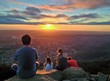 People Watching a Colorful Sunset over San Diego, California People Watching a Colorful Sunset over San Diego, California