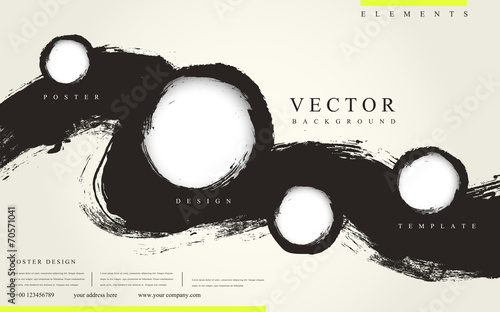 abstract Chinese calligraphy style business poster