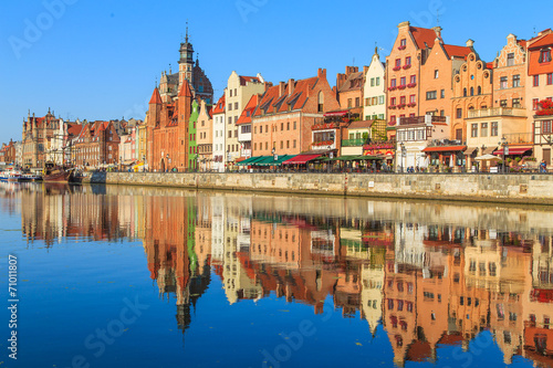  Harbor of Motlawa river with old town of Gdansk, Poland
