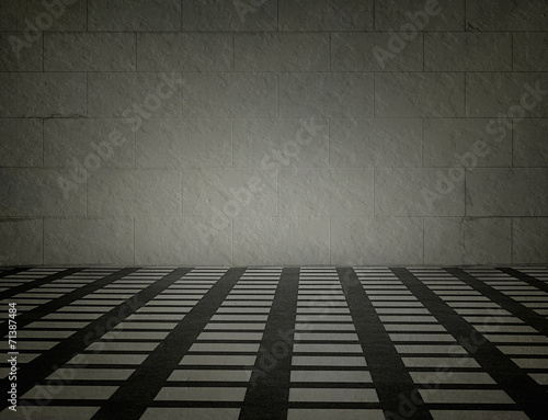 Old brick wall and pattern floor background