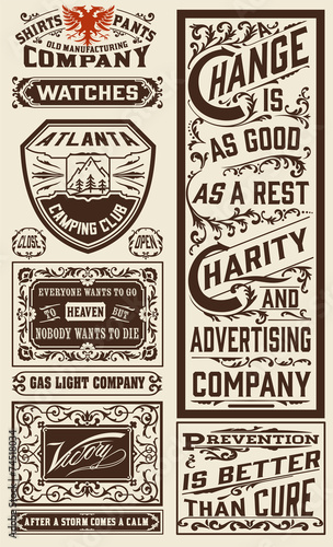 Fototapeta Old advertisement designs - Vintage illustration