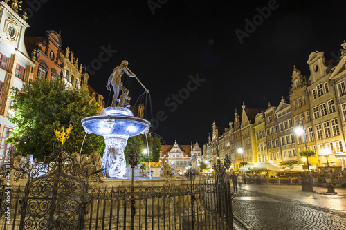 Fototapeta Neptune fountain at Gdansk, Poland