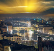 Stunning aerial night view of Ponte Vecchio, Firenze. Old Bridge Stunning aerial night view of Ponte Vecchio, Firenze. Old Bridge