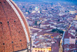 Rooftop view of medieval Duomo Cathedral Dome from Campanite in Rooftop view of medieval Duomo Cathedral Dome from Campanite in