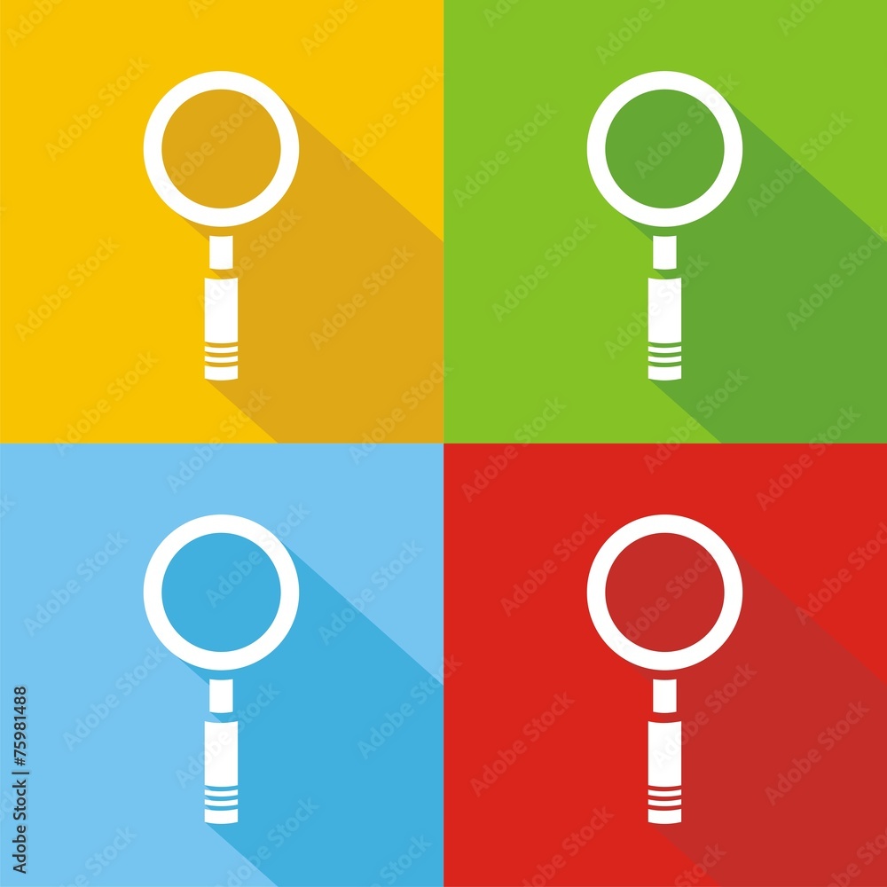 Iconos lupa colores sombra