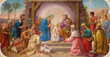 Vienna - Fresco of Nativity scene in Erloserkirche church. Vienna - Fresco of Nativity scene in Erloserkirche church.