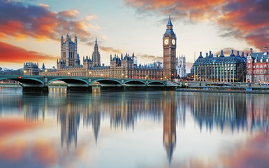 London - Big ben and houses of parliament, UK