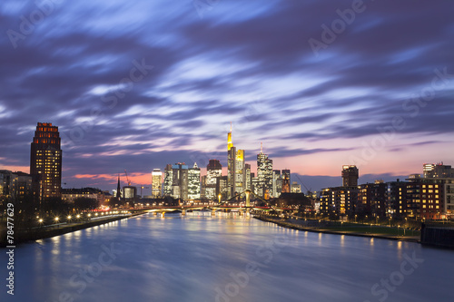 Frankfurt am Main city skyline night view