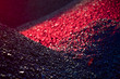 Heaps of coal in the red light Heaps of coal in the red light