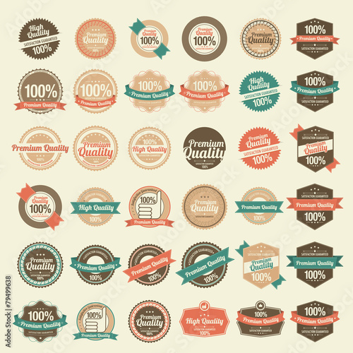 36 Premium Quality Labels with retro vintage design