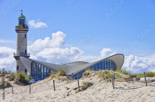 Zdjęcie XXL Teepott and Alter Leuchtturm Rostock-Warnemünde, Mecklenburg-Vorpommer, Ostee, Niemcy