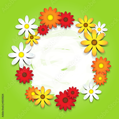 3D-colorful daisies card - 81301824