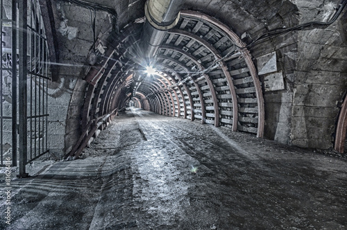 Fototapeta Underground Tunnel in the Mine, HDR