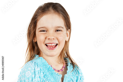 Little blond girl laughing - 81815067