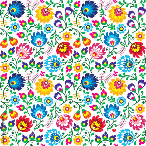 Fototapeta Seamless Polish folk art floral pattern 