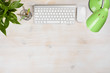 Stationery sapplies, lamp, keyboard and mouse on office table Stationery sapplies, lamp, keyboard and mouse on office table