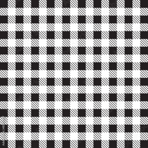 Fototapeta na wymiar Gingham tablecloth pattern background black and white