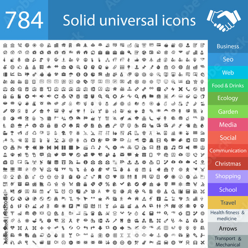 784 solid universal icons
