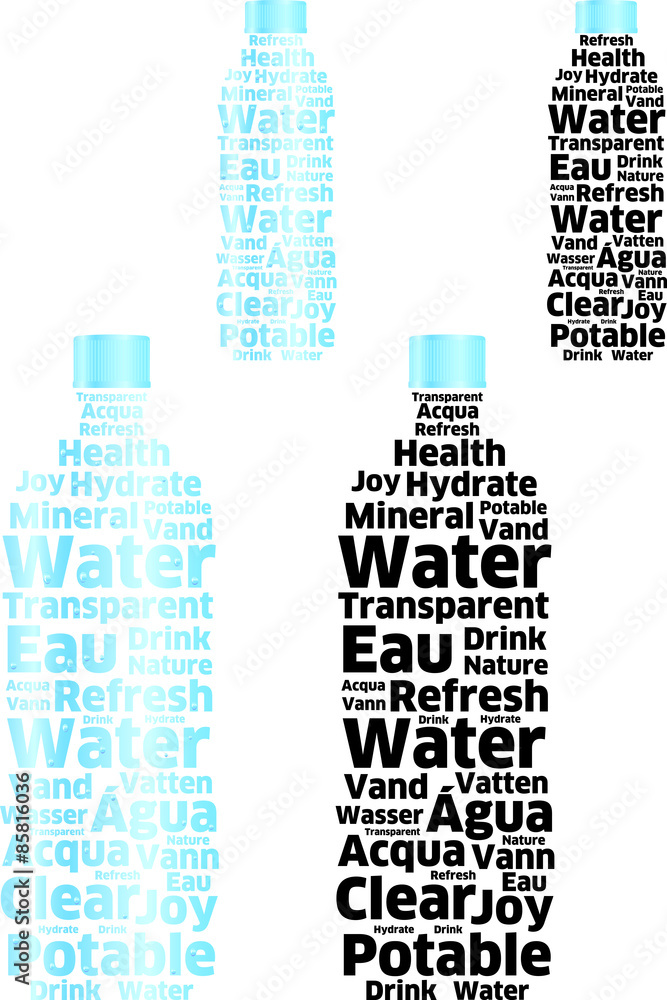 Water Bottle into Words