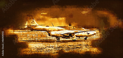 Military airplane speed painting