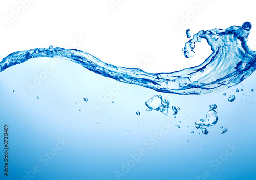 Water splashing above white background