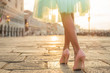 Fashionable woman wearing high heel shoes Fashionable woman wearing high heel shoes